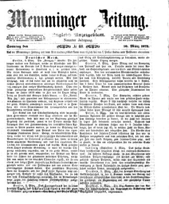 Memminger Zeitung Sonntag 10. März 1872