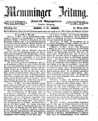 Memminger Zeitung Dienstag 19. März 1872