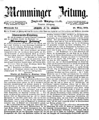 Memminger Zeitung Mittwoch 27. März 1872