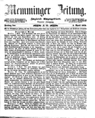 Memminger Zeitung Freitag 5. April 1872