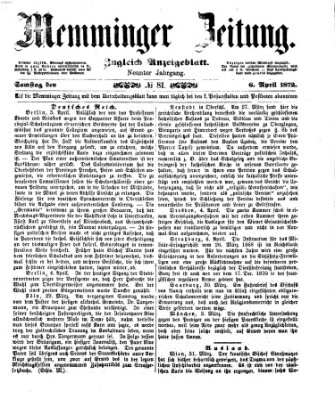 Memminger Zeitung Samstag 6. April 1872