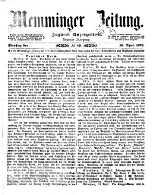 Memminger Zeitung Dienstag 16. April 1872