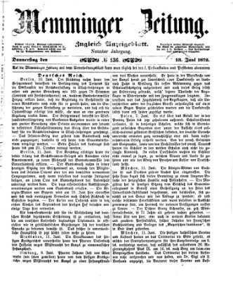 Memminger Zeitung Donnerstag 13. Juni 1872