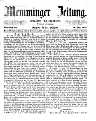 Memminger Zeitung Mittwoch 19. Juni 1872