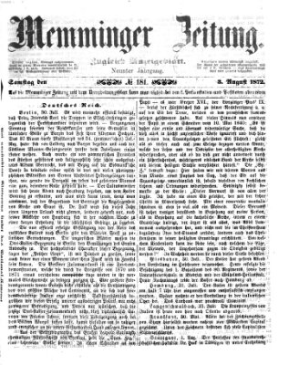 Memminger Zeitung Samstag 3. August 1872