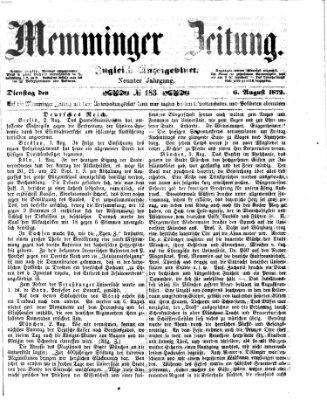 Memminger Zeitung Dienstag 6. August 1872