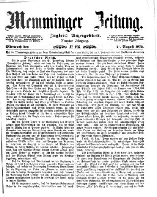 Memminger Zeitung Mittwoch 21. August 1872