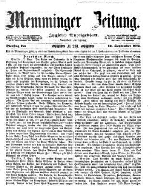 Memminger Zeitung Dienstag 10. September 1872