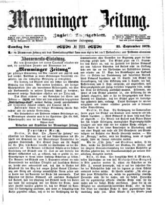 Memminger Zeitung Samstag 21. September 1872