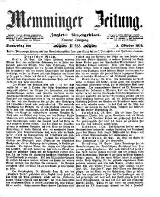 Memminger Zeitung Donnerstag 3. Oktober 1872