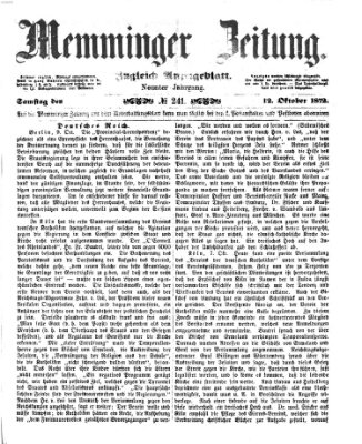 Memminger Zeitung Samstag 12. Oktober 1872