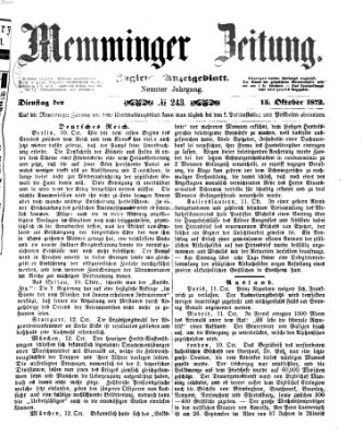 Memminger Zeitung Dienstag 15. Oktober 1872