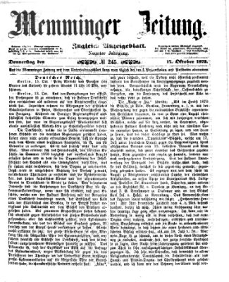 Memminger Zeitung Donnerstag 17. Oktober 1872