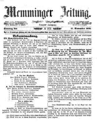 Memminger Zeitung Sonntag 17. November 1872