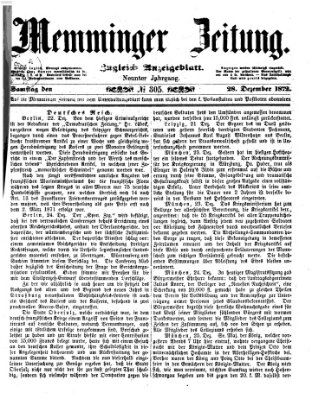 Memminger Zeitung Samstag 28. Dezember 1872