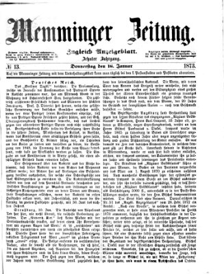 Memminger Zeitung Donnerstag 16. Januar 1873