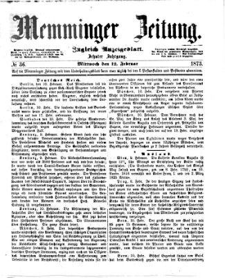 Memminger Zeitung Mittwoch 12. Februar 1873