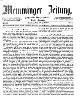 Memminger Zeitung Samstag 15. Februar 1873
