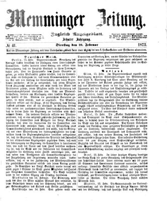 Memminger Zeitung Dienstag 18. Februar 1873