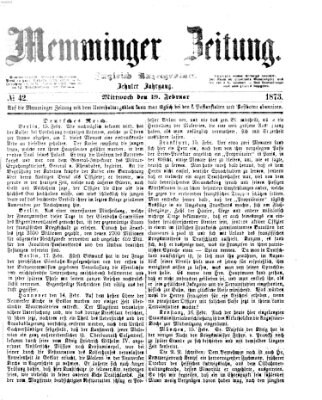Memminger Zeitung Mittwoch 19. Februar 1873