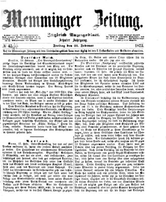 Memminger Zeitung Freitag 21. Februar 1873