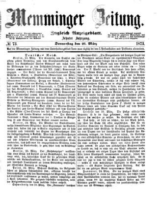 Memminger Zeitung Donnerstag 27. März 1873