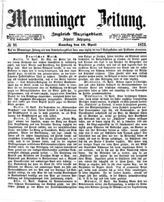 Memminger Zeitung Samstag 19. April 1873