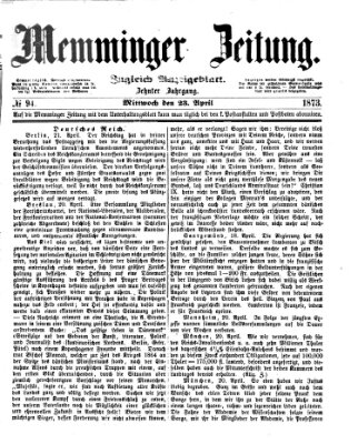 Memminger Zeitung Mittwoch 23. April 1873