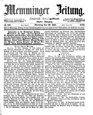 Memminger Zeitung Dienstag 22. Juli 1873