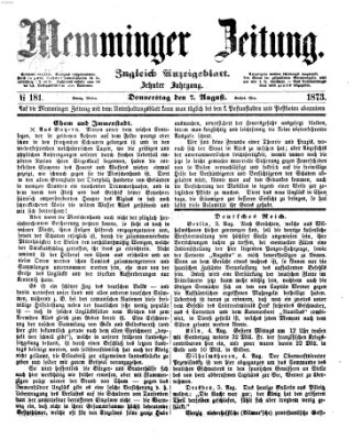 Memminger Zeitung Donnerstag 7. August 1873