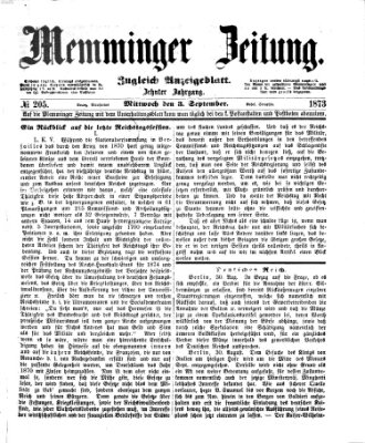 Memminger Zeitung Mittwoch 3. September 1873