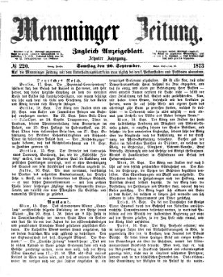Memminger Zeitung Samstag 20. September 1873