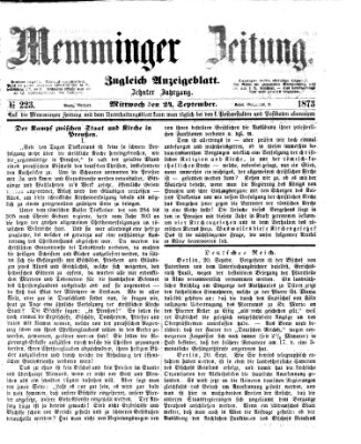 Memminger Zeitung Mittwoch 24. September 1873