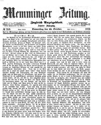 Memminger Zeitung Donnerstag 23. Oktober 1873