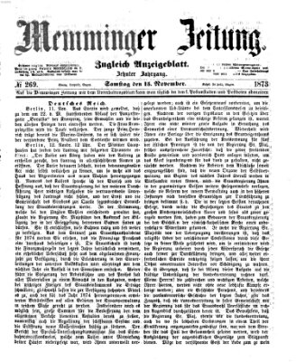Memminger Zeitung Samstag 15. November 1873
