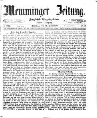 Memminger Zeitung Samstag 13. Dezember 1873