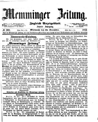 Memminger Zeitung Mittwoch 24. Dezember 1873