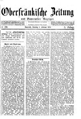 Oberfränkische Zeitung und Bayreuther Anzeiger (Bayreuther Anzeiger) Sonntag 4. Februar 1872