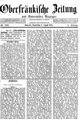 Oberfränkische Zeitung und Bayreuther Anzeiger (Bayreuther Anzeiger) Donnerstag 8. August 1872