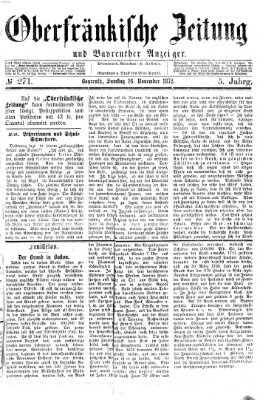 Oberfränkische Zeitung und Bayreuther Anzeiger (Bayreuther Anzeiger) Samstag 16. November 1872