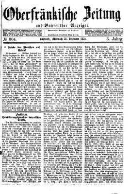 Oberfränkische Zeitung und Bayreuther Anzeiger (Bayreuther Anzeiger) Mittwoch 25. Dezember 1872