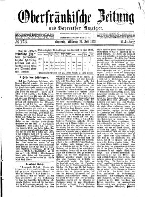 Oberfränkische Zeitung und Bayreuther Anzeiger (Bayreuther Anzeiger) Mittwoch 23. Juli 1873