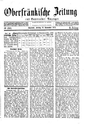 Oberfränkische Zeitung und Bayreuther Anzeiger (Bayreuther Anzeiger) Freitag 28. November 1873