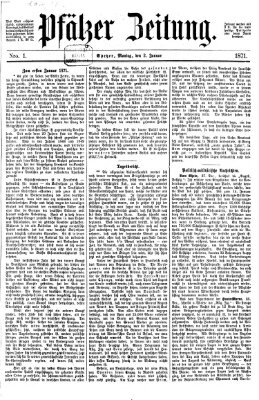 Pfälzer Zeitung Montag 2. Januar 1871