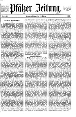 Pfälzer Zeitung Montag 20. Februar 1871
