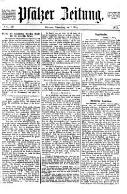 Pfälzer Zeitung Donnerstag 2. März 1871