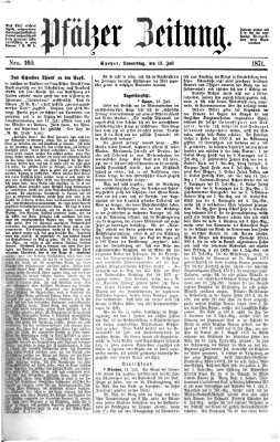 Pfälzer Zeitung Donnerstag 13. Juli 1871