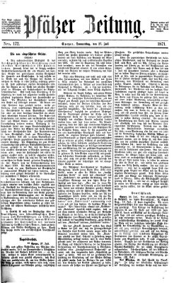 Pfälzer Zeitung Donnerstag 27. Juli 1871