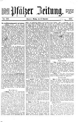 Pfälzer Zeitung Montag 18. September 1871