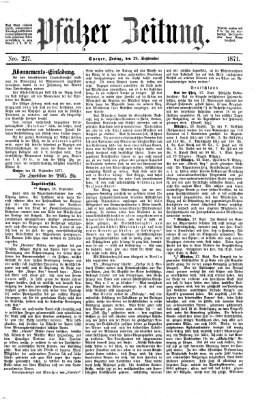 Pfälzer Zeitung Freitag 29. September 1871